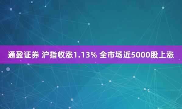 通盈证券 沪指收涨1.13% 全市场近5000股上涨